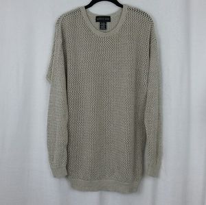 August Silk Linen/Cotton Blend Open Weave Sweater